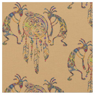 Tecido Nativo americano Kokopelli Whale Dreamcatcher 2