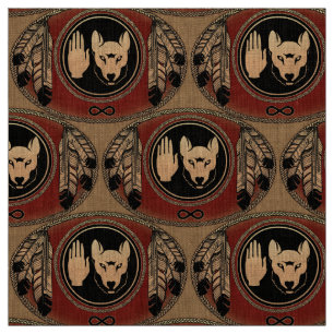 Tecido nativo do lobo do tecido da bandeira de