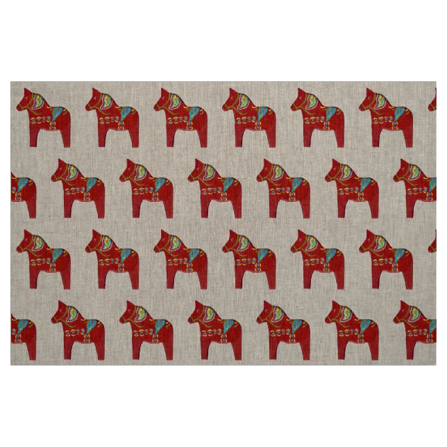 Tecido natural Linen Dala Horse (Fat Quarter)