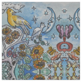 Tecido Natureza da lua azul