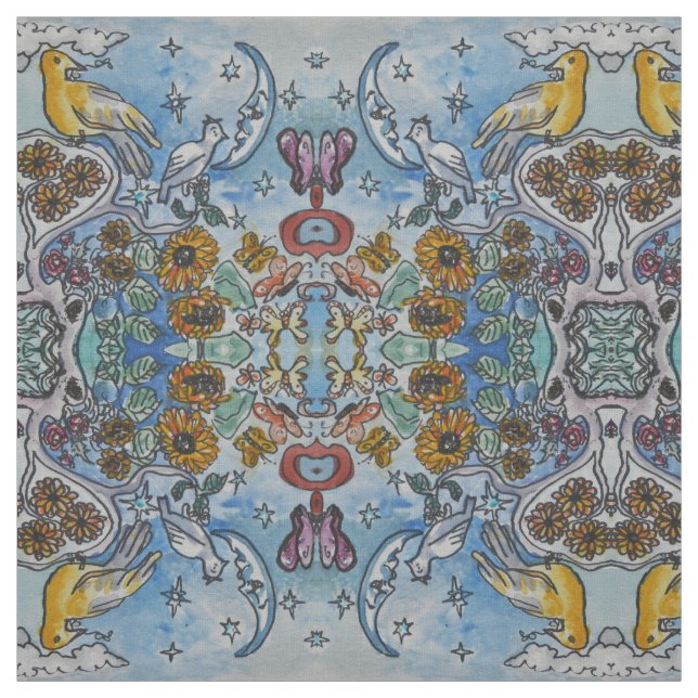 Tecido Natureza da lua azul (Modelo)