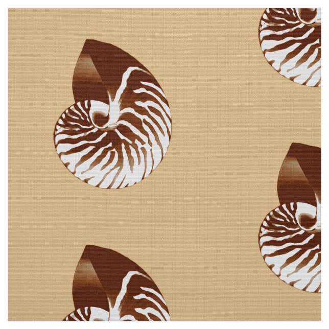 Tecido Nautilus Shell - castanho, branco e bege (Modelo)