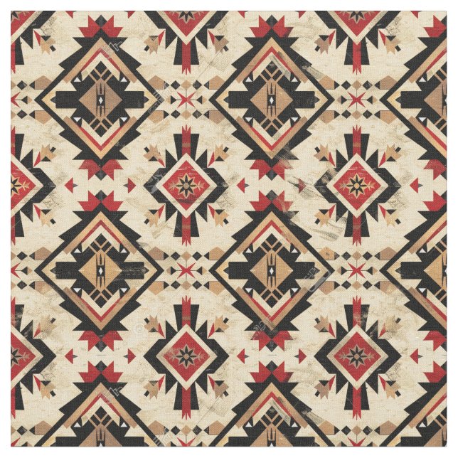 Tecido Navajo Rug Pattern-Sudoeste Tribal (Detalhe)