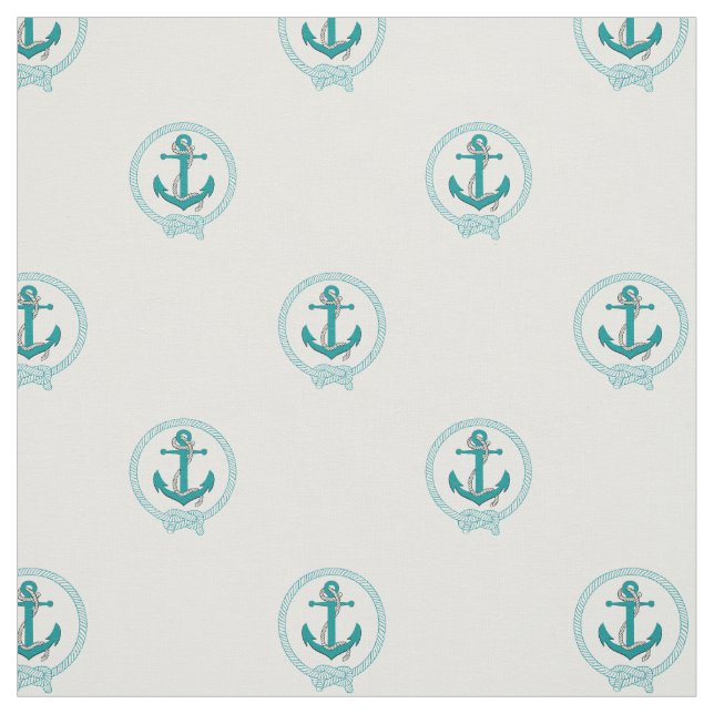Tecido Nave aquática de âncora/nó marinheiro aqua (Modelo)