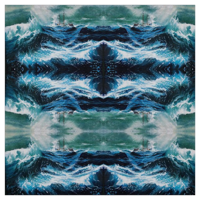 Tecido Navio no mar em tempestade (Modelo)