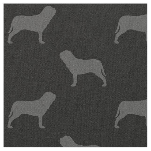 Tecido Neapolitan Mastiff Silhouettes Neo Cães Padrado (Detalhe)