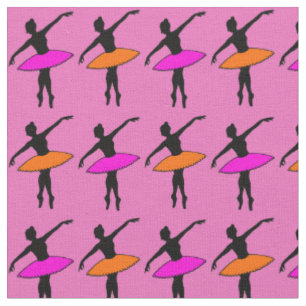 Tecido Neon Ballerinas cor-de-laranja cor rosa Balé Dança