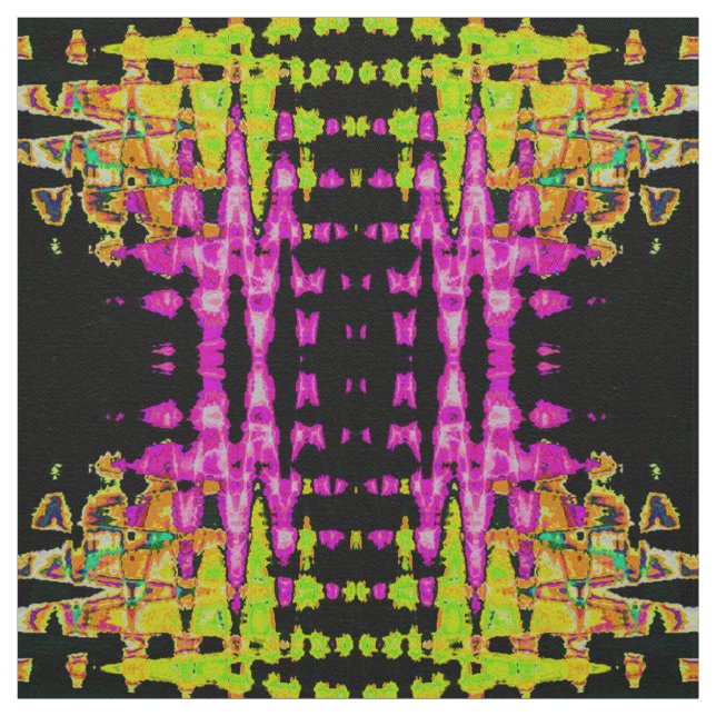 Tecido Neon Glitch Abstrato Art Impressão (Modelo)