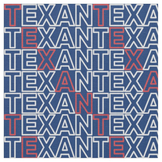 Tecido Neon vermelho e branco TEXAN em azul (Detalhe)