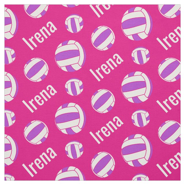 Tecido Netbolas branco nome roxo esporte padrão rosa (Modelo)