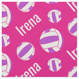 Tecido Netbolas branco nome roxo esporte padrão rosa