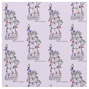 Tecido New York NYC Estátua Liberdade Natal Chanukah