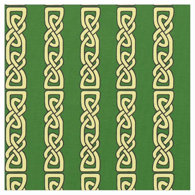 Tecido Nó celta/braid, faixa de ouro em verde profundo (Detalhe)