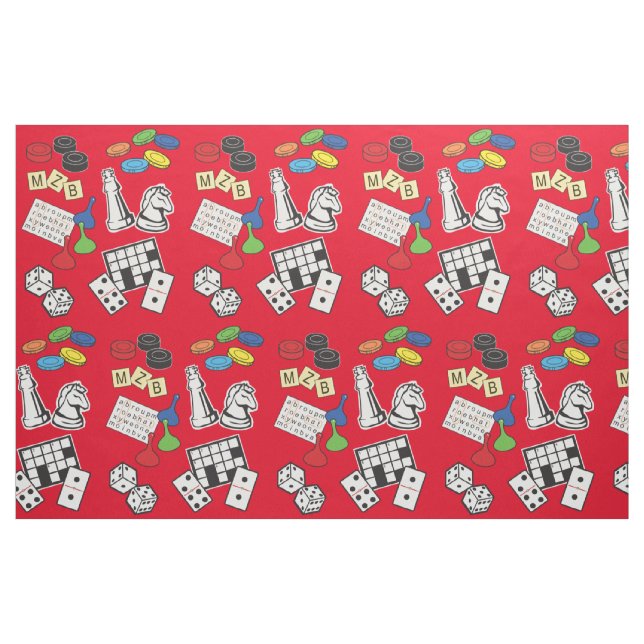 Tecido Noite de jogos, jogos de Conselho e Quebra-cabeça  (Fat Quarter)