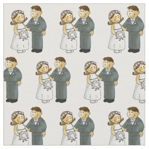 Tecido noiva e noiva do casal de casamento bonitos