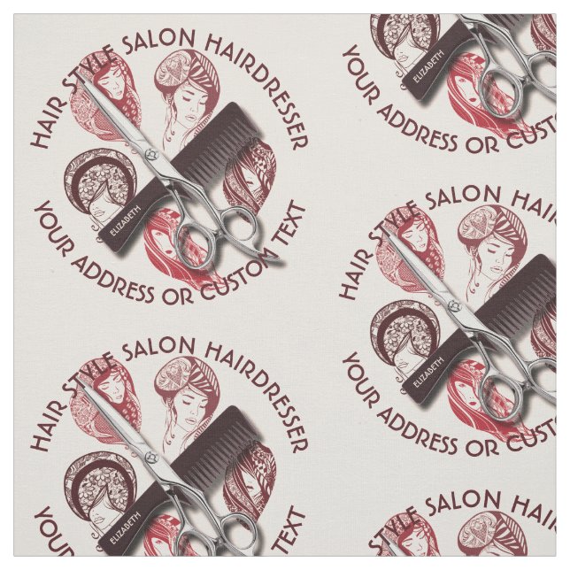 Tecido Nome do cabeleireiro ou do cabeleireiro do salão (Modelo)