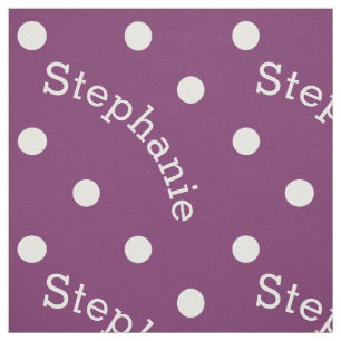Tecido Nome Personalizado Bolinhas Roxo