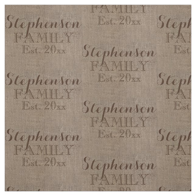 Tecido Nome Personalizado Burlap Rustic Impressão (Modelo)