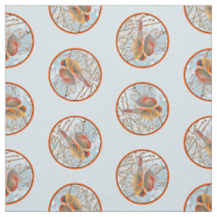 Tecido Norte Cardinal Voando na Neve Foto Original