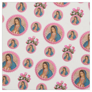 Tecido Nossa Senhora de Guadalupe Rosas Rosa