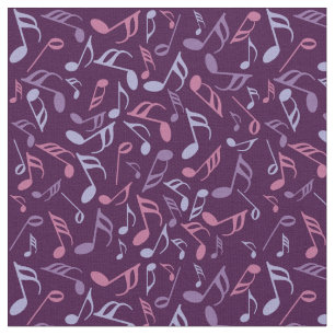 Tecido Notas de música coloridas