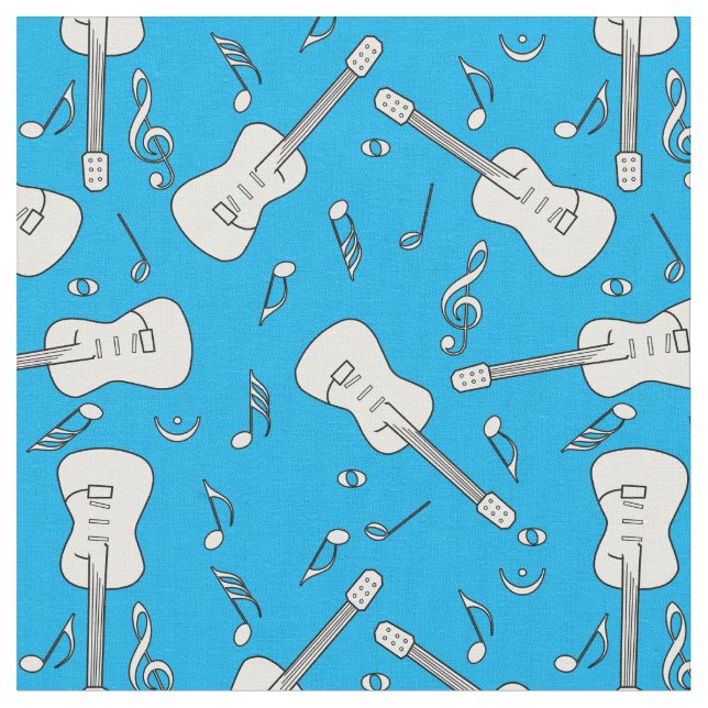 Tecido Notas de Música de Linhas de Violão (Detalhe)