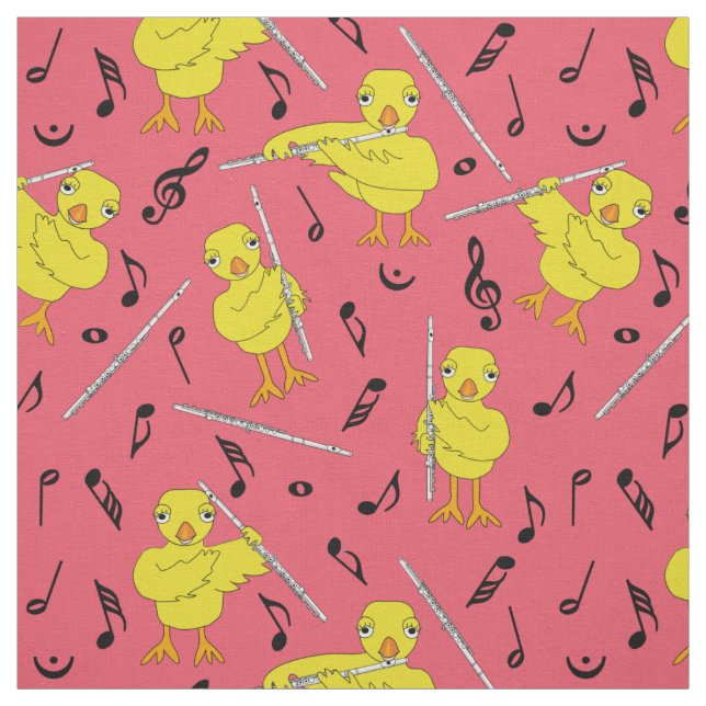 Tecido Notas de Música Flute Pintinho (Modelo)