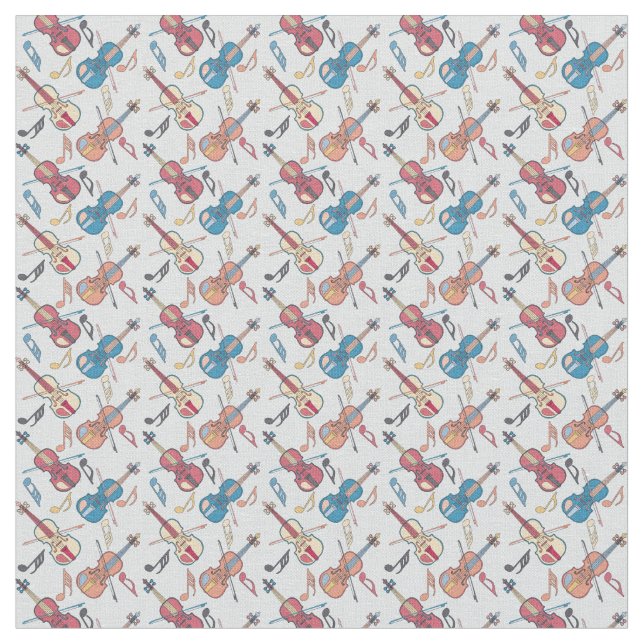 Tecido Notas de Música Violinos Angled (Detalhe)