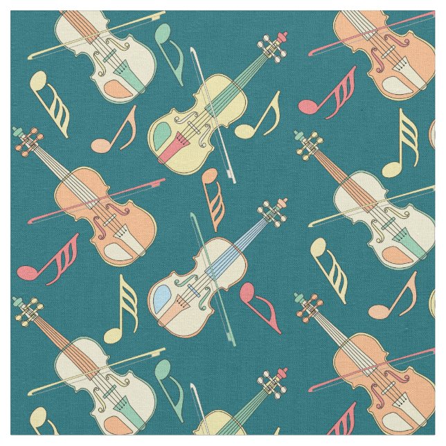 Tecido Notas de Música Violinos Angled (Detalhe)