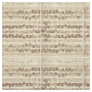 Tecido Notas Musicais Antigas - Partitura de Bach