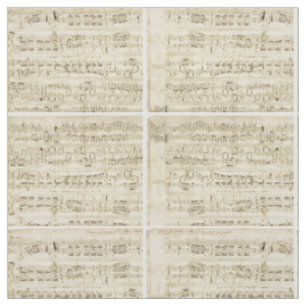 Tecido Notas Musicais Antigas - Partitura de Chopin