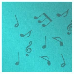 Tecido notas musicais prateadas