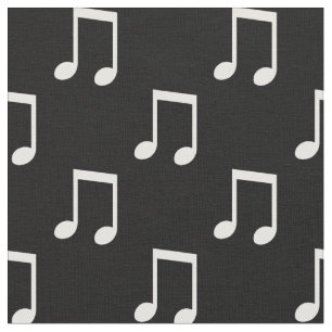 Tecido Notas Musicais Preto Branco Tema Música