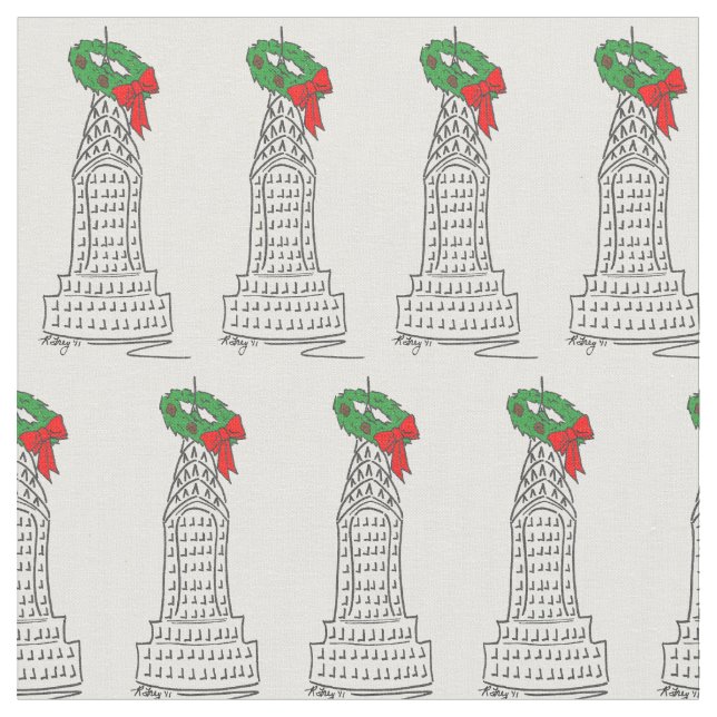 Tecido Nova Iorque NYC - Frota do Arranha-Arco de Natal (Detalhe)