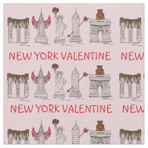 Tecido Nova Iorque NYC Landmarks Love Dia de os namorados