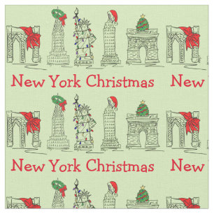 Tecido Nova Iorque NYC Marcas de Natal Férias Natal Natal