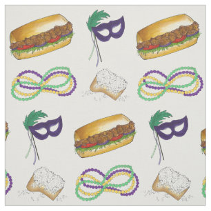 Tecido Nova Orleans LA NOLA Mardi Gras - Máscara de Comid