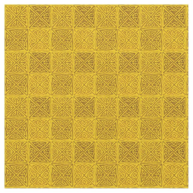 Tecido Números Célticos em Dourado Bem (Detalhe)