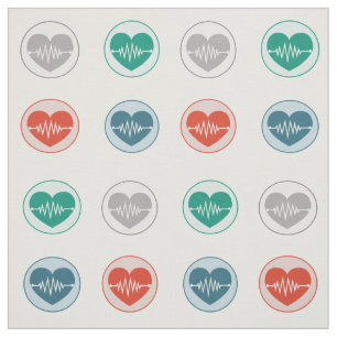Tecido Nurse Medical Love Heart Beat Symbol