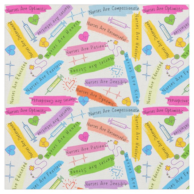 Tecido Nurse Quotes Fabric (Detalhe)