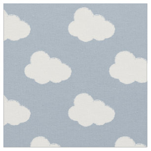 Tecido Nuvens Boho Céu Simples Infantil Neutro Azul