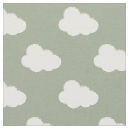 Tecido Nuvens Boho Céu Simples Infantil Neutro Sage