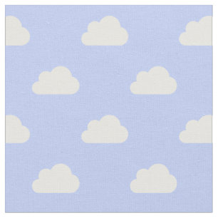 Tecido Nuvens brancas em azul