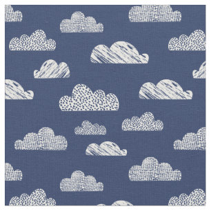 Tecido Nuvens texturizadas em azul escuro