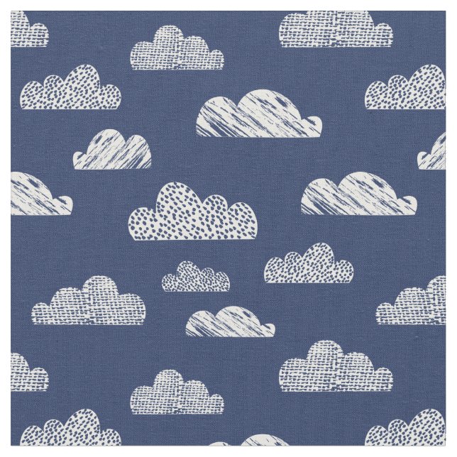Tecido Nuvens texturizadas em azul escuro (Detalhe)