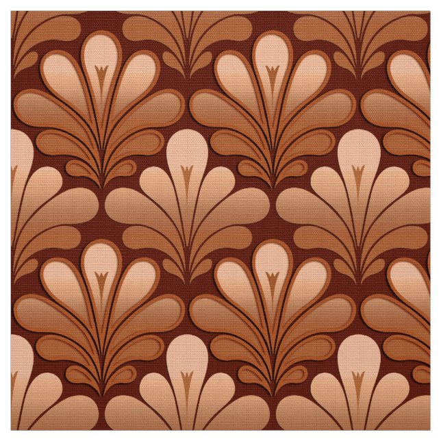 Tecido O art deco Shell modela, reveste e oxida Brown (Modelo)