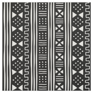Tecido O branco no africano negro MudCloth inspirou
