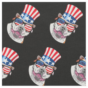 Tecido O buldogue americano EUA embandeira vidros do