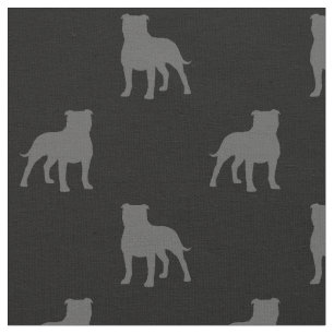 Tecido O cão de Staffordshire bull terrier mostra em
