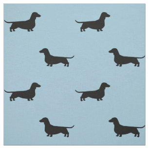 Tecido O cão do Dachshund mostra em silhueta Doxies